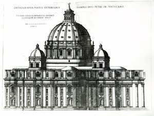 A külseje Szent Péter-bazilika Rómában, "A vatikáni Szent Péter-templom külső (un)belső ortográfiájából", 1577 körül